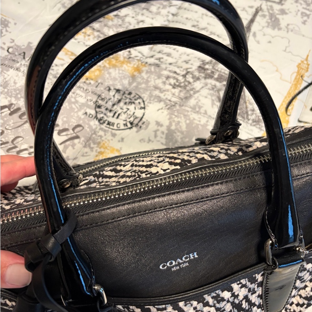 Coach Haley Legacy Leather & Canvas Satchel Bag - Picture 3 of 11